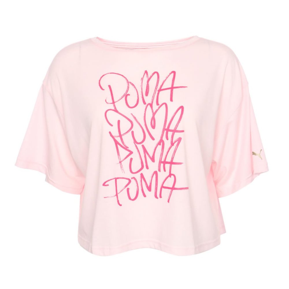 Puma Pink Active Sweet Loose Crop Tee